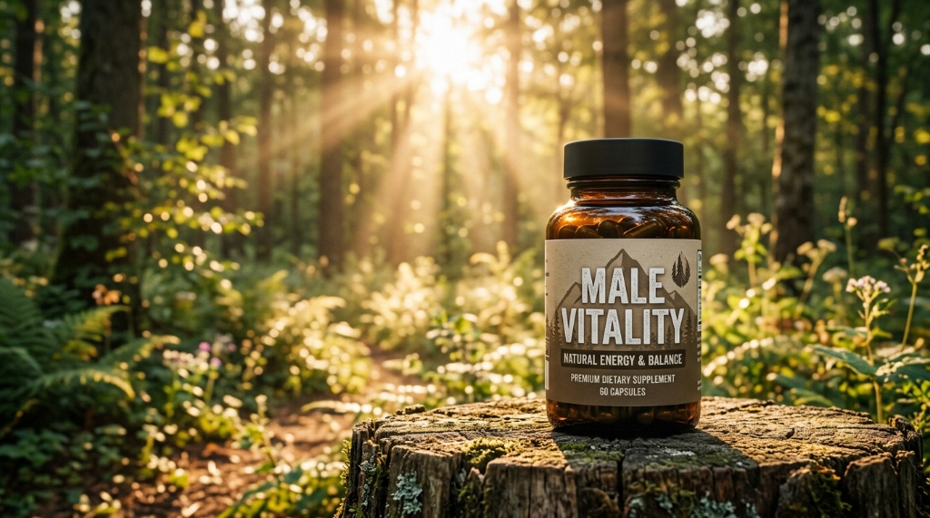 Male Vitality Natural Energy & Balance dodatak prehrani u šumskom okruženju